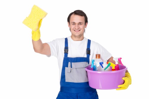 Commercial office cleaning in Uxbridge with desks and meeting room