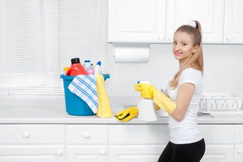 Professional cleaners in Uxbridge working in a bright, tidy home interior