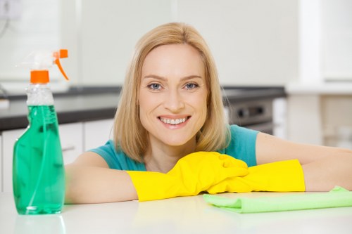 Local office cleaning team working in a business premises in Uxbridge