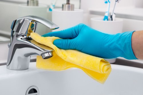 Office cleaning service in a Uxbridge commercial building corridor