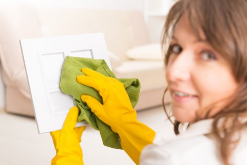 Professional cleaning of a communal corridor in Uxbridge