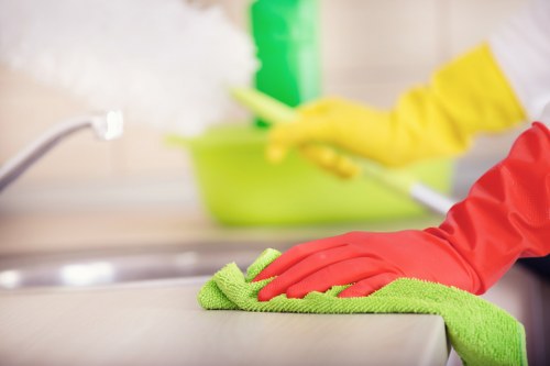 Professional curtain cleaning assessment showing different fabric types and treatment options